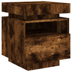 HKH Mesa de Cabeceira com Leds Fumado em Carvalho
