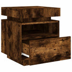 HKH Mesa de Cabeceira com Leds Fumado em Carvalho