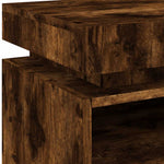 HKH Mesa de Cabeceira com Leds Fumado em Carvalho
