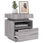 HKH Mesa de Cabeceira com Luzes Led - Sonoma - Cinzento