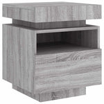 HKH Mesa de Cabeceira com Luzes Led - Sonoma - Cinzento