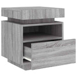 HKH Mesa de Cabeceira com Luzes Led - Sonoma - Cinzento
