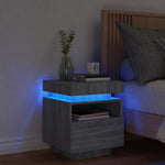 HKH Mesa de Cabeceira com Luzes Led - Sonoma - Cinzento