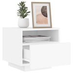 HKH Conjunto de 2 Mesas de Cabeceira com Luz Led - Branco