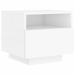 HKH Conjunto de 2 Mesas de Cabeceira com Luz Led - Branco