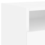 HKH Conjunto de 2 Mesas de Cabeceira com Luz Led - Branco