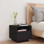 HKH Mesa de Cabeceira com Luzes Led - Preto