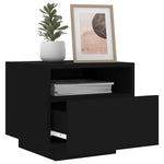 HKH Conjunto de 2 Mesas de Cabeceira com Luz Led - Preto