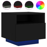 HKH Conjunto de 2 Mesas de Cabeceira com Luz Led - Preto