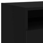 HKH Conjunto de 2 Mesas de Cabeceira com Luz Led - Preto
