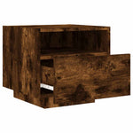 HKH Mesa de Cabeceira com Luzes Led Fumado em Carvalho