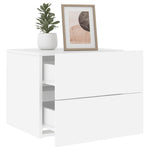 HKH Conjunto de 2 Mesas de Cabeceira de Parede com Luzes Led - Branco