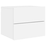 HKH Conjunto de 2 Mesas de Cabeceira de Parede com Luzes Led - Branco