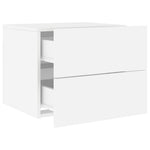 HKH Conjunto de 2 Mesas de Cabeceira de Parede com Luzes Led - Branco