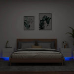 HKH Conjunto de 2 Mesas de Cabeceira de Parede com Luzes Led - Branco