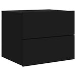 HKH Mesa de Cabeceira de Parede com Luzes Led - Preto