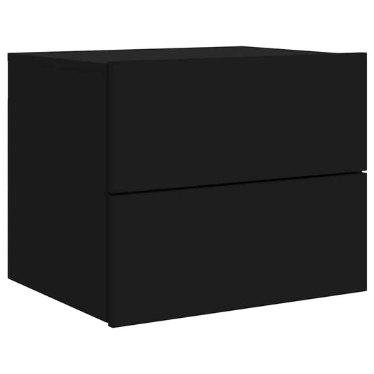 HKH Mesa de Cabeceira de Parede com Luzes Led - Preto