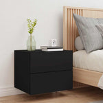 HKH Mesa de Cabeceira de Parede com Luzes Led - Preto