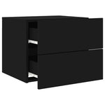 HKH Mesa de Cabeceira de Parede com Luzes Led - Preto