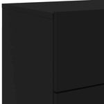 HKH Mesa de Cabeceira de Parede com Luzes Led - Preto
