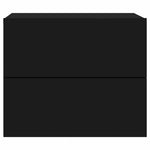 HKH Conjunto de 2 Mesas de Cabeceira de Parede com Luzes Led - Preto