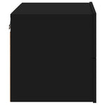 HKH Conjunto de 2 Mesas de Cabeceira de Parede com Luzes Led - Preto