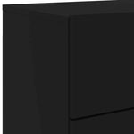 HKH Conjunto de 2 Mesas de Cabeceira de Parede com Luzes Led - Preto