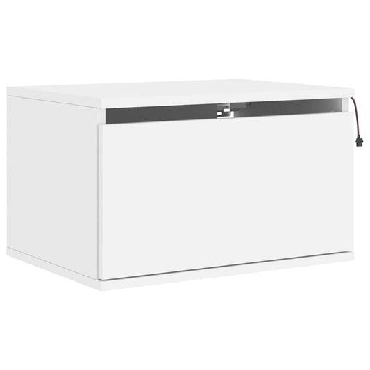 HKH Mesa de Cabeceira de Parede com Luzes Led - Branco