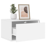 HKH Mesa de Cabeceira de Parede com Luzes Led - Branco