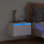 HKH Mesa de Cabeceira de Parede com Luzes Led - Branco