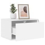 HKH Conjunto de 2 Mesas de Cabeceira de Parede com Luzes Led - Branco