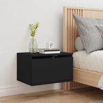 HKH Mesa de Cabeceira de Parede com Luzes Led - Preto