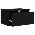 HKH Mesa de Cabeceira de Parede com Luzes Led - Preto