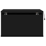 HKH Mesa de Cabeceira de Parede com Luzes Led - Preto