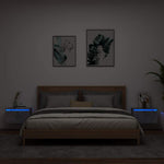 HKH Conjunto de 2 Mesas de Cabeceira de Parede com Luzes Led - Cinza Cimento