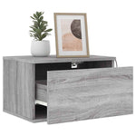 HKH Mesa de Cabeceira de Parede com Luzes Led Sonoma - Cinzento