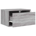 HKH Mesa de Cabeceira de Parede com Luzes Led Sonoma - Cinzento