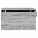 HKH Mesa de Cabeceira de Parede com Luzes Led Sonoma - Cinzento