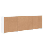 HKH Aparador Moderno en derivados de Madera, Vidrio con Luces Led 202 X 37 X 67 Cm - Blanco