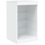 HKH Aparador Moderno de derivados de Madera, Vidrio con Luces Led 162 x 37 x 67 cm - Blanco
