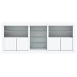 HKH Aparador Moderno de derivados de Madera, Vidrio con Luces Led 162 x 37 x 67 cm - Blanco