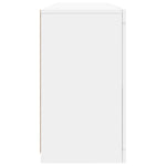 HKH Aparador Moderno de Madera, Cristal con Luces Led 163 X 37 X 67 Cm - Blanco