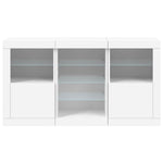 HKH Aparador Moderno em derivados de Madeira, Vidro com Luzes Led 123 X 37 X 67 Cm - Branco