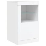 HKH Aparador Moderno em derivados de Madeira, Vidro com Luzes Led 123 X 37 X 67 Cm - Branco