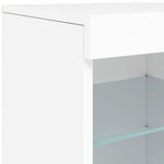 HKH Aparador Moderno em derivados de Madeira, Vidro com Luzes Led 123 X 37 X 67 Cm - Branco