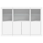 HKH Aparadores Alto em derivados de Madeira, Vidro com Luzes Led 142,5 X 37 X 100 Cm - Branco