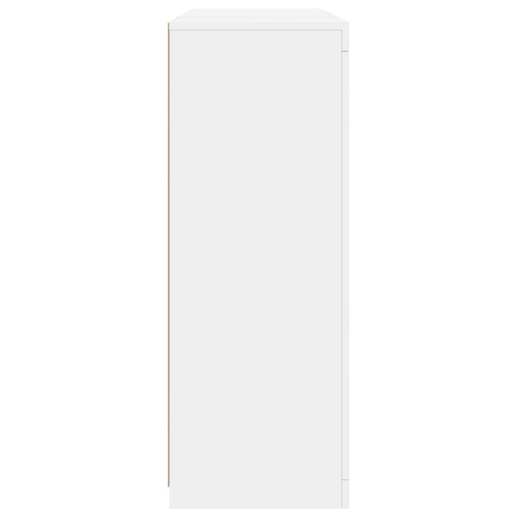 HKH Aparadores Alto em derivados de Madeira, Vidro com Luzes Led 142,5 X 37 X 100 Cm - Branco