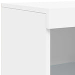 HKH Aparadores Alto em derivados de Madeira, Vidro com Luzes Led 142,5 X 37 X 100 Cm - Branco