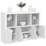 HKH Aparadores Alto em derivados de Madeira, Vidro com Luzes Led 142,5 X 37 X 100 Cm - Branco