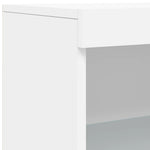 Aparador alto HKH de madera prensada, vidrio con luces led 181,5 x 37 x 100 cm - Blanco